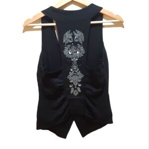 Guess Beaded Spine Black Jersey Vest
